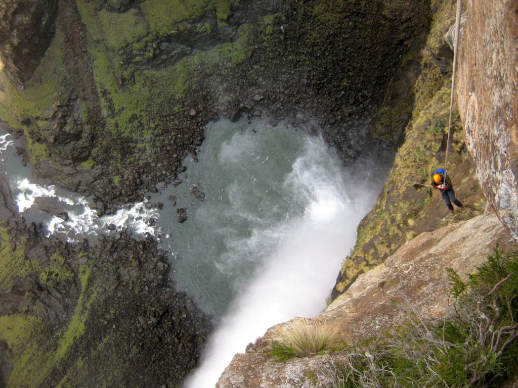 Descente en rappel de la cascade Maletsunyane à Semonkong au Lesotho